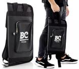 Bag de Baquetas BC Bags Batera Clube Signature Via Black em Eco Couro tamanho médio com alça de moch