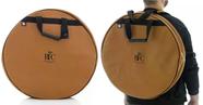 Bag de Pratos BFC Brazilian Finest Cymbals Via Caramelo 22 em Eco Couro com alça de mochila