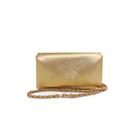 Bag fone pochete cinto de couro pequena dourada Lavinia