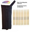 Bag Porta Baquetas semiluxo com 6 pares de Baquetas em NYLON 600