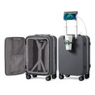 Bagagem de mão mixi Rock Grey Hard Shell de 20 polegadas com carregador