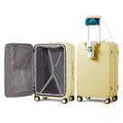 Bagagem despachada mixi Lark Yellow com porta-copos e carregador de 24 polegadas