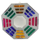 Baguá Feng Shui de Vidro Espelhado Prateado Octogonal 16 cm