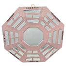 Baguá Feng Shui de Vidro Espelhado Rosa Octogonal 16 cm