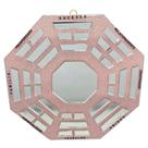Baguá Feng Shui de Vidro Espelhado Rosa Octogonal 16 cm