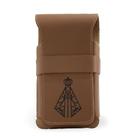 Bainha Nossa Senhora Porta Celular Rústica 100% Couro Country Presa No Cinto
