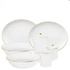 Baixela para Servir Sofia Ouro 7pç Porcelana Oxford