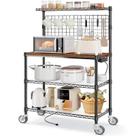 Bakers Rack Leteuke com tomada elétrica e armazenamento 63x46x91cm