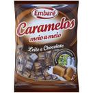 Bala caramelos meio meio leite e chocolate 660g embaré