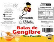 Bala de Gengibre com Mel e Própolis - 10 unidades