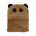 Balaclava Infantil De Inverno Em Veludo Coral Com Desenho De Coelho, Cachecol E Gorro De Pelúcia