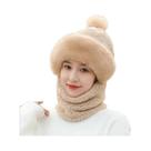 Balaclava Térmica Feminina De Inverno Com Forro De Lã E Gorro (2 Peças) - Máscara Corta-Vento Para