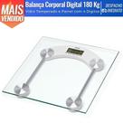 Balança Corporal c/ Display Digital Até 180 kg Tampa de Vidro Temperado Resistente