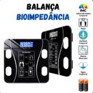 Balança Corporal Completa Preta Vidro Bioimpedância Bluetooth 180kg