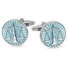 Balança Cufflinks Blue Balance para homens em cobre 17 mm x 17 mm Balança Cufflinks Blue Balance para homens em cobre 17 mm x 17 mm