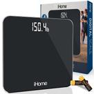 Balança de banheiro digital iHome Black com capacidade de 180 kg