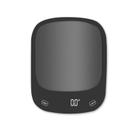 Balança de cozinha digital de 3 kg, plataforma de aço inoxidável preta