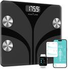 Balança de postura inteligente, tela LCD de 400 kg, preta
