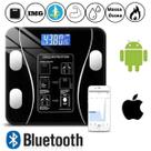 Balança Digital App Bluetooth Vidro Preto Saúde e Bem-Estar