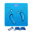 Balança Digital Corporal Portátil Banheiro com Visor Peso Nível das Pilhas Temperatura - Pés azul