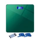 Balança Digital Corporal Portátil Banheiro de Vidro Nível das Pilhas Temperatura - Verde
