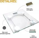 Balança Digital de Banheiro de Vidro Transparente 180kg
