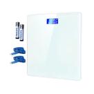 Balança Digital Portátil Banheiro com Visor Iluminado Peso Nível das Pilhas Temperatura - Branco