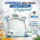 Balança Digital Vidro 180kg LCD Alta Precisão Casa