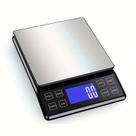 Balanças de cozinha digitais, plataforma de aço inoxidável, 500g, pretas Balanças de cozinha digitais, plataforma de aço inoxidável, 500g, pretas