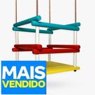 Balanço de madeira com corda Infantil Cadeirinha Cadeira AMARELO/COLORIDO - O mais Barato
