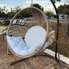 Balanço Elo Flor em Corda Náutica Areia - Tecido Duna Cru