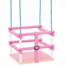 Balanço Infantil Bebê Rosa MDF Cinto Segurança 35 kg Certificado INMETRO Área Interna Externa Coberta Diversão Segura
