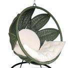 Balanço Pendurado Flor Pétola Corda Náutica Verde Militar