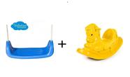 Balanço Prancha Azul + Gangorra Cavalinho Amarelo