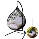 Balanço Suspenso Miklos com Suporte em Corda Náutica para Varanda e Jardim Balanço Suspenso Miklos com Suporte em Corda Náutica para Varanda e Jardim