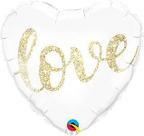 Balao 18 coração love glitter gold 57322
