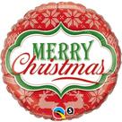 Balão 18 merry christmas nordic pattern 18949