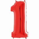 Balão 40 numero 1 vermelho cromus Balão 40 numero 1 vermelho cromus