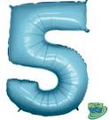 Balão 40 numero 5 azul bebe grabo