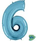 Balão 40 numero 6 azul bebe grabo