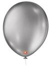 Balao 9 metallic balloon c/25 prateado sao roque