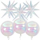 Balão Adorely 4D Round Ball e Explosion Star 6 unidades
