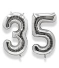 Balão AULE de 40 polegadas Silver Number 35 Helium Foil