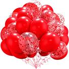 Balão AULE Red Latex de 12 polegadas, pacote com 60 e confetes vermelhos