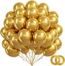 Balão BAUANOOY Metallic Gold 30cm com fita 100 unidades