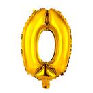 Balão Bexiga De Número 0 Amarelo 1m (1 Und) Metalizado