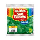 Balão Bexiga São Roque Liso 5 Polegadas Redonda C/50 Verde Bandeira