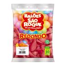 Balão Bexiga São Roque Liso 7 Polegadas Redonda C/50 Rosa Shock 106148550