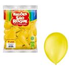 Balão Bexiga São Roque Liso Nº 9 Redonda C/50 Amarelo Citrico