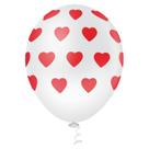 Balao Big 10 Coracao Branco/vermelho C/25 Pic Pic